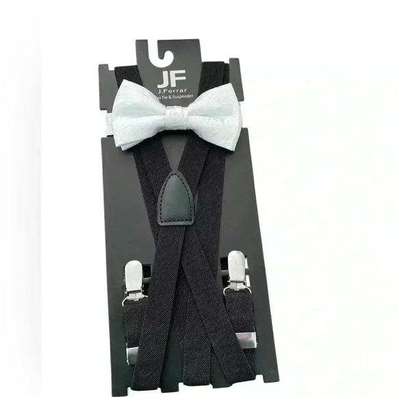 jf j.ferrar Other - NWT J. Ferrar Paisley Bow Tie Set-White